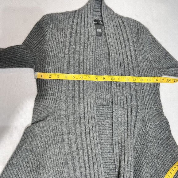 Mercer & Madison Angora Blend Open Cardigan Sweater Womens Size S Gray Rib Knit - Picture 9 of 10